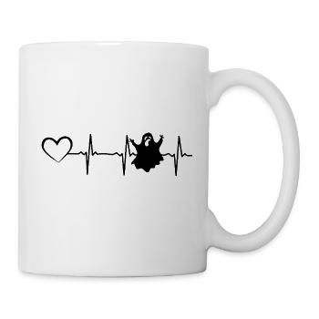 Halloween Heartbeat Heart Ghost Halloween Ghost - Mug - white - Right