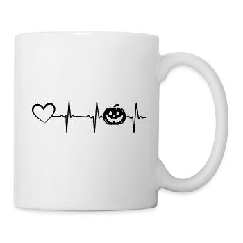 Halloween Pumpkin Halloween Heartbeat Heart Pumpki - Tasse - Weiß - Rechts