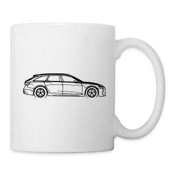 RS6 Line Silhouette – Minimalist Car Art - Tasse - Weiß - Rechts