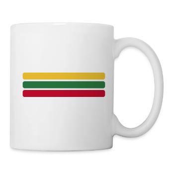 Litauen Flagge Minimal - Fahne Fan Streifen Design - Tasse - Weiß - Rechts