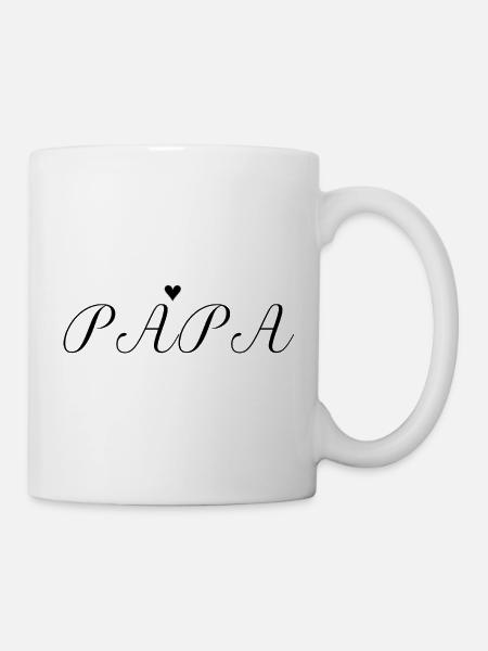 Dad Heart Elegant Typography - Mug - white