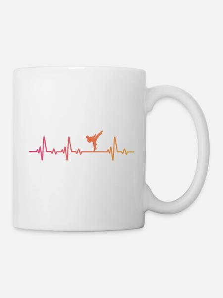 Taekwondo Sonnenuntergang Taekwondo Herzschlag - Tasse - Weiß