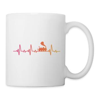 Sunset Heartbeat Train Lokomotivzug - Tasse - Weiß - Rechts