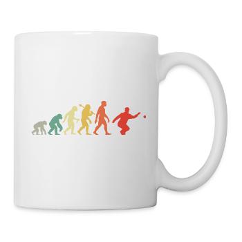 Boccia Und Petanque Spieler Evolution Retro Grafik - Tasse - Weiß - Rechts