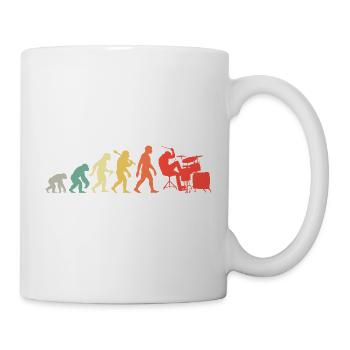 Retro Schlagzeuger Evolution Schlagzeug für Männer - Tasse - Weiß - Rechts