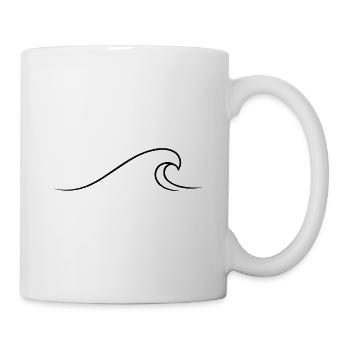 Minimalist wave drawn with a line - Mug - white - Right
