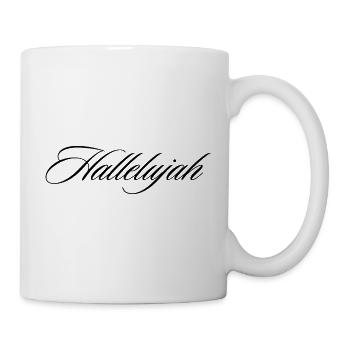 Hallelujah Cursive Script Faith Praise Design - Mug - white - Right