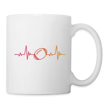 rugby sunset battement de coeur rugby rugbyman - Mug blanc - blanc - Droite