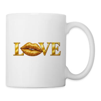 Liebe Goldene Lippen - Tasse - Weiß - Rechts