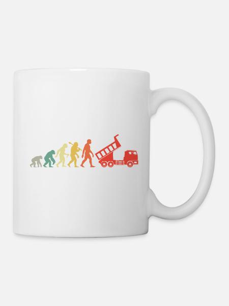 Kipplaster Fahrer Evolution - Tasse - Weiß