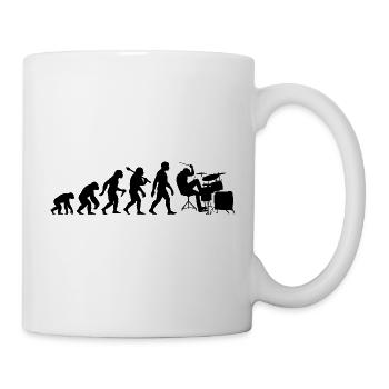 Schlagzeuger Evolution Schlagzeug für Männer Jungs - Tasse - Weiß - Rechts