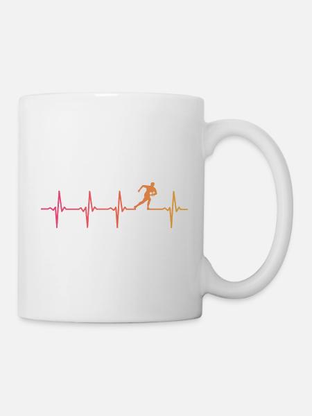 Rugby Herzschlag Rugbyspieler - Tasse - Weiß