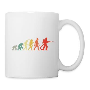 Feuerwehr Evolution Für Den Feuerwehrmann - Tasse - Weiß - Rechts