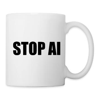 Stop ai - Tasse - Weiß - Rechts