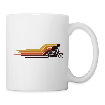  25 kmh Mofa Mofaroller Moped Mofafahrer Vintage - Tasse - Weiß - Rechts