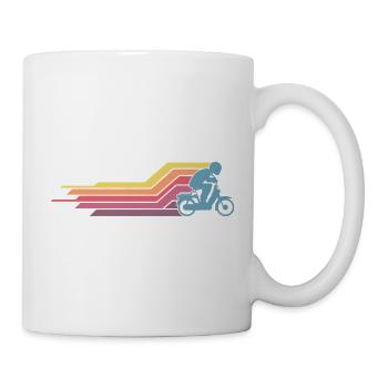  25 kmh Mofa Mofaroller Moped Mofafahrer Vintage - Tasse - Weiß - Rechts