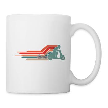  Rollerfahrer Moped Motor-Scooter Fahrer 70s 80s - Tasse - Weiß - Rechts