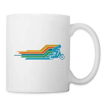  25 kmh Mofa Mofaroller Moped Mofafahrer Vintage - Tasse - Weiß - Rechts