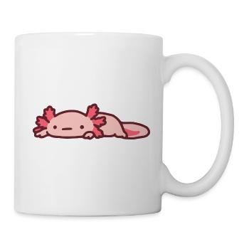 Niedliches, entspannendes Axolotl - Tasse - Weiß - Rechts