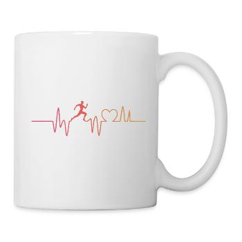 Laufen Joggen Herzschlag running - Tasse - Weiß - Rechts