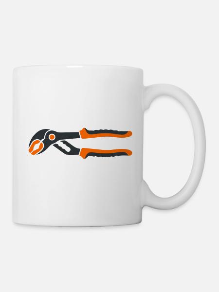 Rohrzange Werkzeug Grafik - Tasse - Weiß