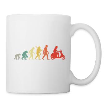 Retro Roller Evolution - Mofa Moped Scooter Fahren - Tasse - Weiß - Rechts