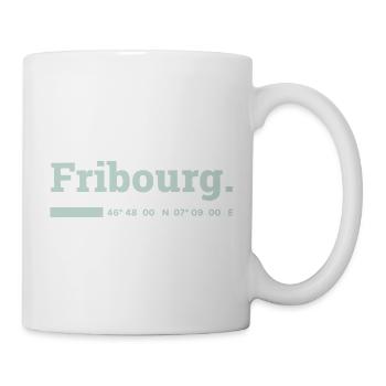 Fribourg Koordinaten - Tasse - Weiß - Rechts