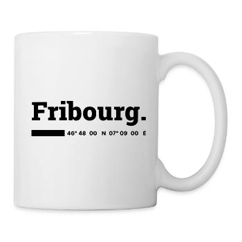 Fribourg Koordinaten - Tasse - Weiß - Rechts
