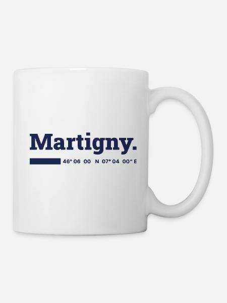 Martigny Koordinaten - Tasse - Weiß