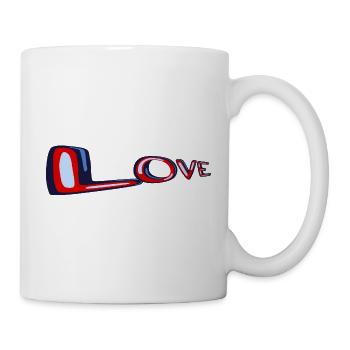 Liebe Neon Handschrift - Tasse - Weiß - Rechts