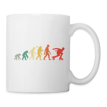 Retro Eisschnellauf Evolution Eisschnellläufer - Tasse - Weiß - Rechts