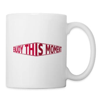 Enjoy This Moment 3D Schriftzug - Tasse - Weiß - Rechts