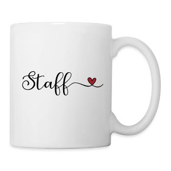 Staff-Typografie mit Herz – Staff-Geschenk - Tasse - Weiß - Rechts