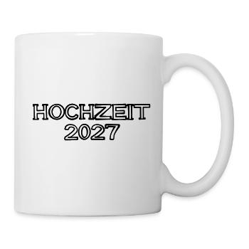 Hochzeit 2027 Schriftzug handgezeichnet - Tasse - Weiß - Rechts