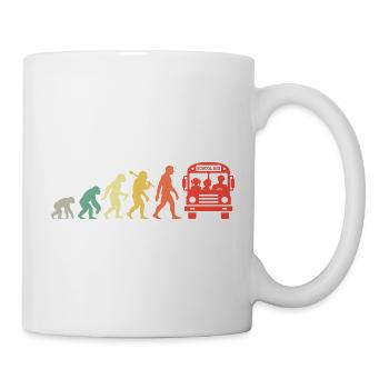 Retro Schulbus Evolution Busfahrer Mit Bus - Tasse - Weiß - Rechts