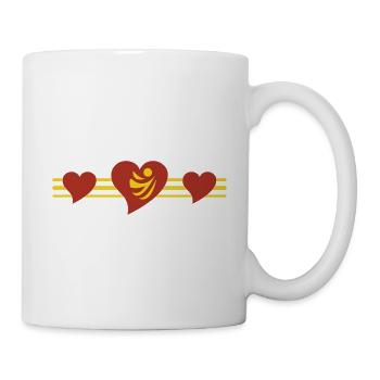 Herz mit Linien - Tasse - Weiß - Rechts