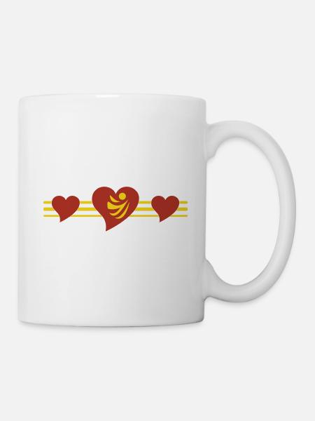 Herz mit Linien - Tasse - Weiß