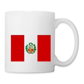 Pérou drapeau bannière - Mug blanc - blanc - Droite