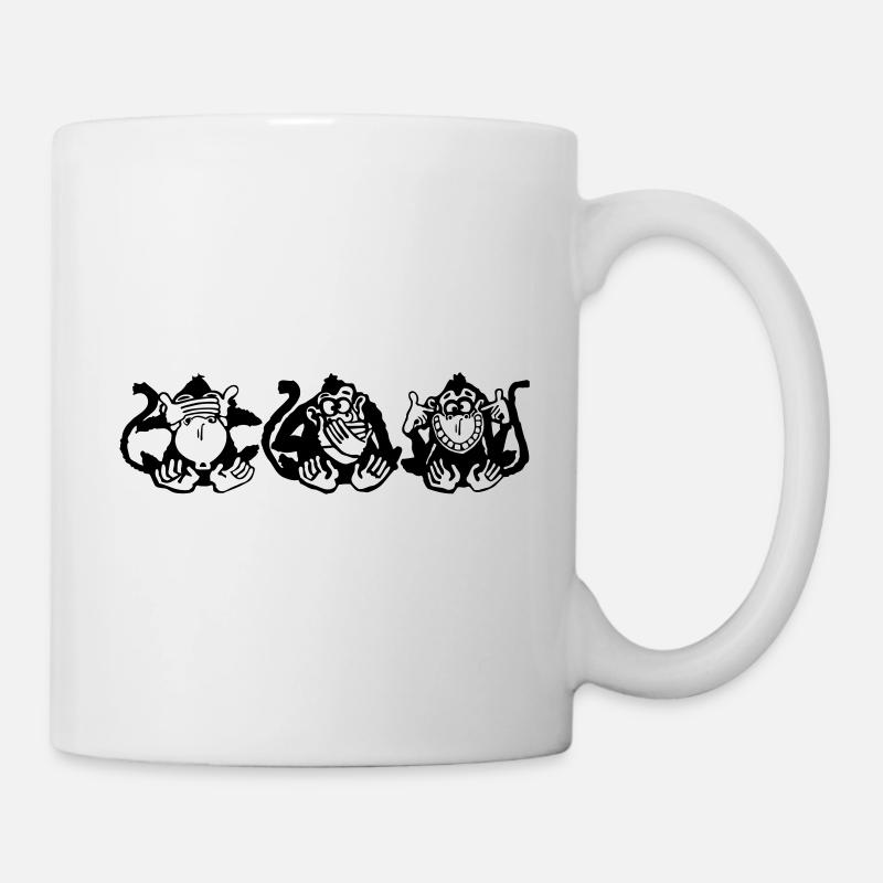 3_apes - Tasse - Weiß