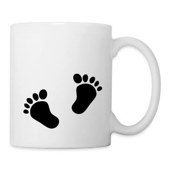 Deux pieds de bébé 2 pieds de bébé empreintes enfant mignon - Mug blanc - blanc - Droite