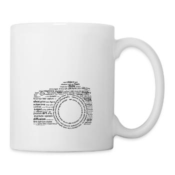 Kamera Typografie Schwarz - Tasse - Weiß - Rechts
