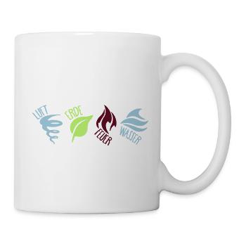 Die 4 Elemente (DEUTSCH) - Tasse - Weiß - Rechts