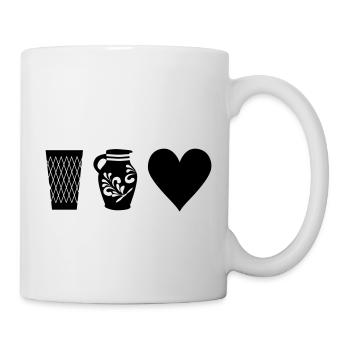 Geripptes Bembel Love - Tasse - Weiß - Rechts