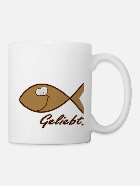Happy Ichthys Fisch braun - Tasse - Weiß