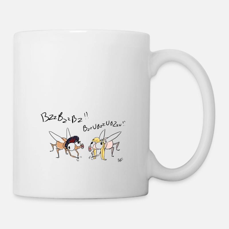 mouches - Mug blanc - blanc