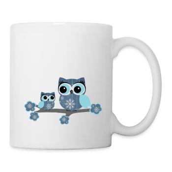 Winter-Eulen - Tasse - Weiß - Rechts