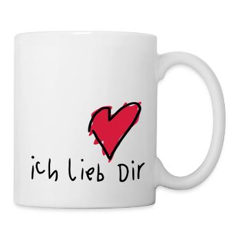 Liebeserklärung 'Ich lieb Dir' - Tasse - Weiß - Rechts