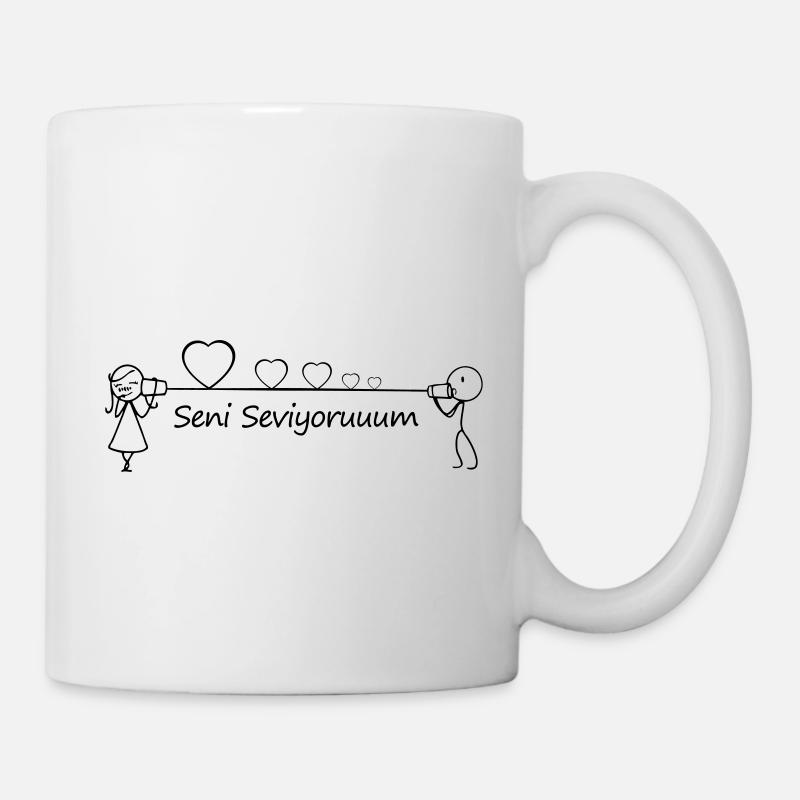 Seni Seviyorum Askim Kalp Herz - Tasse - Weiß