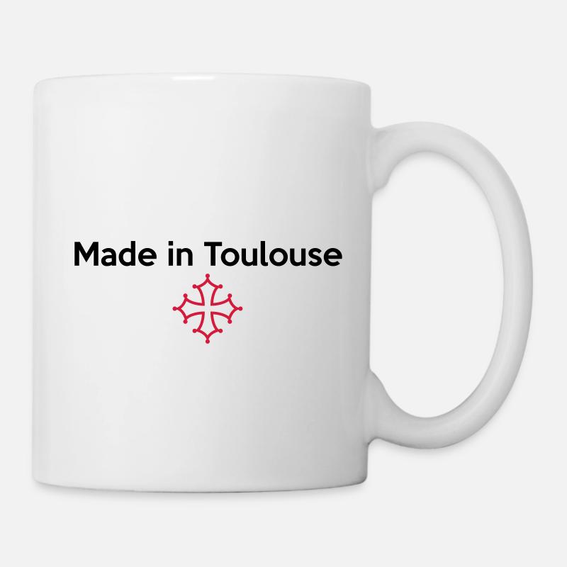Made in Toulouse - croix occitane - Mug blanc - blanc