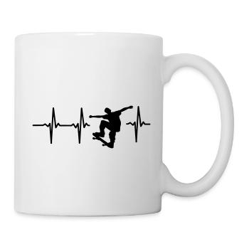 MY HEART BEATS FOR SKATEBOARDING! - Mug - white - Right